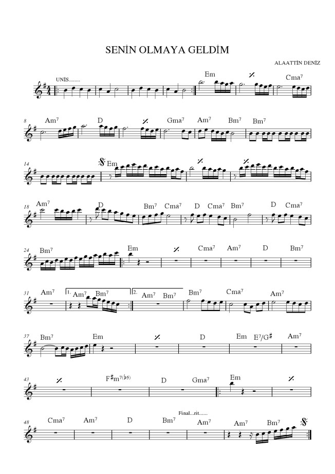 senin olmaya geldim  e.turgut