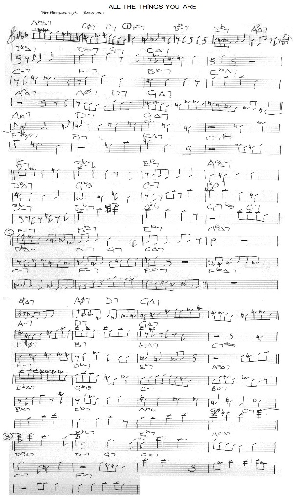 all the things you are (p.metheny transcribe)